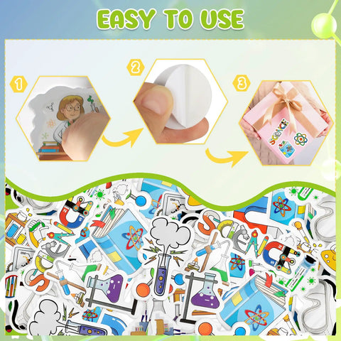Epic 300 Piece Science Foam Stickers Set Self Adhesive Chemistry Biology Physics Lab Decals for Crafts and Decor