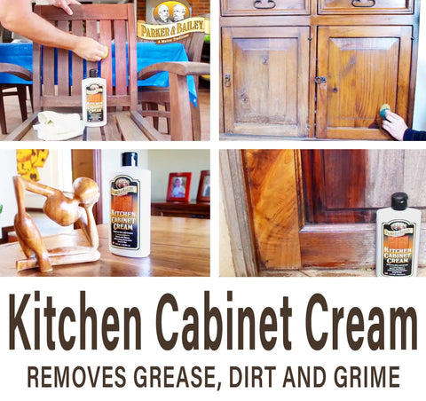 Kitchen Cabinet Creme Cleaner And Grease Remover For Wood Surfaces, No Fuss 16 Oz Restores Finish And Removes Grease Stains