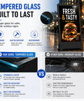 Tempered glass image comparison for outdoor signage durability, showcasing 32 Inch Hella Bright Portable Outdoor Digital Signage Featuring 2000 Nits IP65 Waterproof Rugged LCD Display With 1200Wh Extended Run Time Battery For Smooth Plug And Play CMS Kiosk.