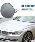 Tow Hook Eye Hole Cover For BMW 328i 2009 2012 Front Bumper Gray OEM Replacement No Hassle Fitment Protects Tow Hook From Damage And Rust Durable Plastic Shield Easy Swap When Towing Or Parking OE 51117207299