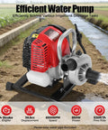 High Flow Gas Water Pump For Garden And Farm 1.6HP 4 Stroke Trash Pump 66 GPM 92 Ft Lift 23 Ft Suction 8 Hour Runtime