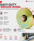 Heavy Duty 2 Pack 4 Inch V Groove Gate Wheels With Double Sealed Bearings for smooth sliding on galvanized rails.