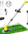 Cordless Electric Weed Wacker With 12V Battery, 65 Inch Adjustable Pole, Lightweight Trimmer Edger, Dual Blade System