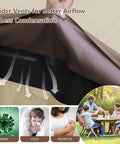 Heavy Duty Waterproof 600D Canvas Round Patio Furniture Cover For All Season Protection with close-up of vent design