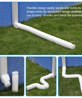 White 2 Pack Rain Gutter Downspout Extensions Flexible Drain Downspout Extenders For Easy Rainwater Drainage installed view