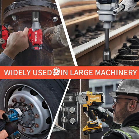 Half Inch Drive Deep Impact Socket Set in use on large machinery, showcasing versatility for automotive and industrial applications.