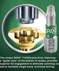 Heavy Duty Interior Wafer Head Cabinet Wood Screws Number 10 By 3 showing unique T-STAR plus drive design for efficient engagement.