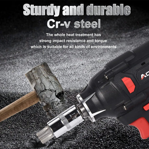 Impact driver with 64 Piece Pro Grade Torx Bit Socket Set With External Torx Sockets and Adapters for durability demonstration