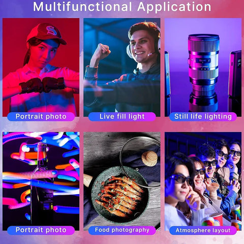 Pocket RGB Video Light With Built In 3100mAh Battery 360 Full Color Options And 20 Effects Bi Color To RGB LED Panel Applications
