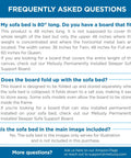 FAQ section image detailing Heavy Duty Reinforced Plywood Support Board For Queen Sleeper Sofa uses and dimensions.