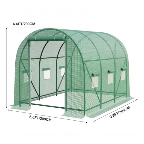 Heavy Duty Outdoor Walk In Greenhouse Shelter Built Tough For Real Backyard Growers, 10 By 7 By 7 Ft Big Garden Green House With Six Mesh Vent Windows, Roll Up Door, Reinforced Galvanized Steel Frame, Easy Setup, Weatherproof And Ready
