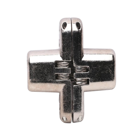 Hidden Cabinet Door Hinge Set 180 Degree Full Open One And Three Quarters Inch Height Nickel Finish Concealed Corner Lazy Susan Hinge