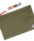 Heavy Duty Canvas Document Holder And Large File Folder Organizer Pouch For Legal And Letter Size Papers With Secure Zipper Closure, army green, 16x11 inch.