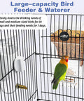 Top Shelf No Sweat Automatic Bird Feeder And Water Dispenser Set slick transparent food container for parrots and lovebirds in cage.