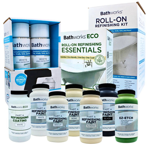 Quick Dry Roll On Refinishing Kit 22 Fl Oz High Gloss White Complete DIY System With Tools And Non Slip Additive assorted bottles view