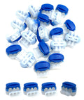 Waterproof 3 Way Wire Connectors Kit With Self Stripping Pigtail Connectors For 22 To 14 AWG Cables displayed on white surface