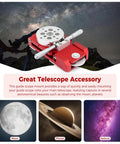 Deluxe Guide Scope Mount for Main Telescope with 6 Point Lock, 15kg Capacity, Dual Device Compatible shown with celestial images