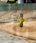 XL universal base plate converts your router for Porter Cable style bushings and doubles as a precision circle cutting guide in use