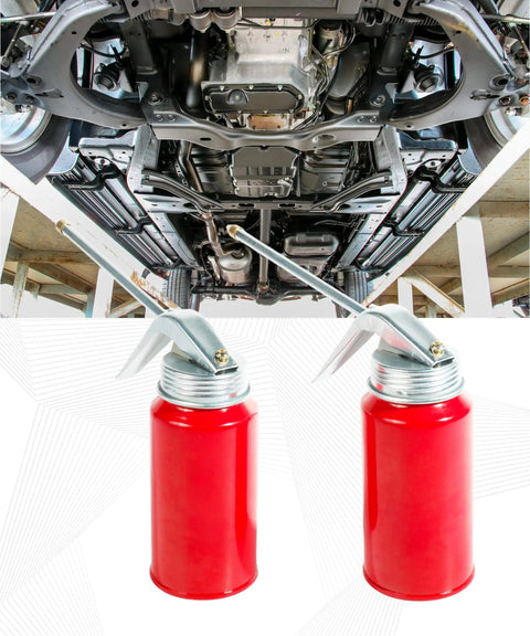 Heavy Duty Rust Free Steel Oil Pump Gun With Smooth Twist Spout Hassle Free Bottle For Quick Engine Lubing On Cars Bikes And Trucks built rock solid under a vehicle.