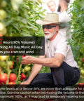Bluetooth Safety Glasses With Photochromic Lenses And Crisp Clear Audio For The Daily Grind in a garden picking tomatoes.