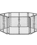 Mega Wide 192 Inch Baby Gate And Play Yard 2 In 1 Gate To Playpen Expands For Open Spaces Gray hexagonal playpen