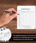 Person writing on inspection card from Industrial Equipment Inspection Tags Kit 20 Sets With Waterproof PVC Card Sleeves And Cable Ties