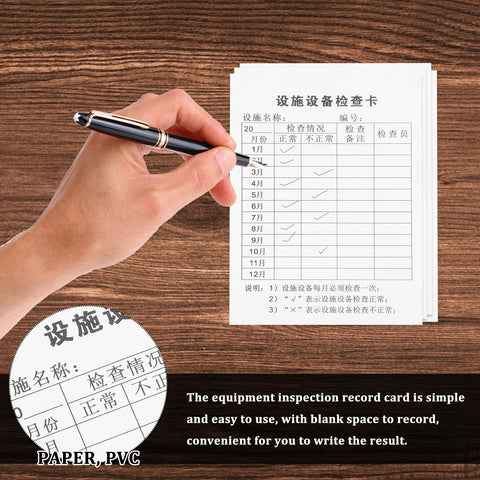 Hand writing on Pro Grade Industrial Equipment Safety Inspection Tags Set With Waterproof PVC Sleeves And Cable Ties