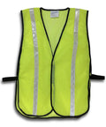 High Visibility Safety Vest For Work Sites Yellow Lime Open Mesh With 1 Inch Reflective Tape Prismatic Stripes Breathable