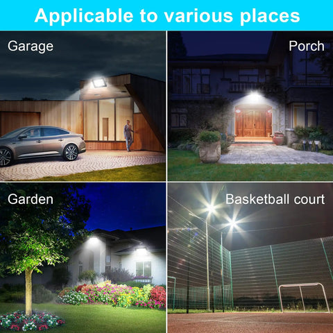Hella Bright 50W LED Flood Lights Outdoor 5000 Lumens IP66 Waterproof Plug In Security Floodlights 6000K in various settings