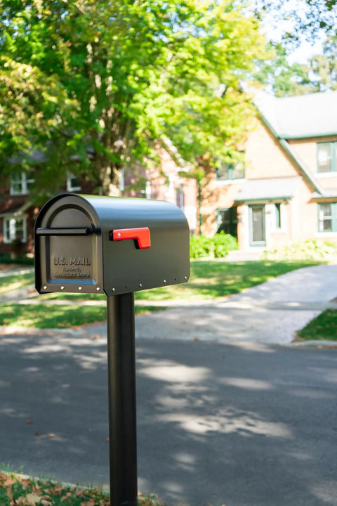 Sequoia Post Mount Mailbox Large Outdoor Steel Box Heavy Duty Galvanized Construction With Rust Resistant Black Powder Coat Weatherproof Home Or Farm Mailbox Built Like A Tank For All Weather