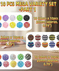 Beadable Pen Kit With 210 Piece Set Featuring 20mm Bubblegum Beads Displayed in Assorted Colors, Part of DIY Kit