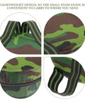 Wearable Garden Stool With Soft Foam Cushion showing camouflage pattern and lightweight design for easy portability.
