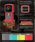 Dead On Accuracy Pinless Moisture Meter Delivers Knockout Precision On Wood And Drywall With Non Destructive 30 Mm Scanning shown with display details.