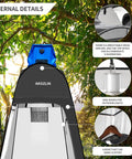 Easy Pop Up Privacy Shower Tent For Camping, Instant Changing Room with mesh vents, shower hooks, and light hooks.