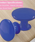 Fresh Royal Blue Metal Round Drawer Knobs 10 Pack For Kitchen Cabinets And Bedroom Dressers Sleek hardware pulls displayed on wood.