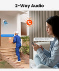Go Wire-Free Solar Outdoor Security Camera With 2K Color Night Vision in two-way audio use at a front door setup