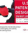 U.S. patented Pedal Adapter For Regular Shoes On Peloton Bikes with red and black design, Easy Clipless Look Delta Converter.
