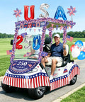 Fourth Of July Golf Cart Decorations Kit For 250th Anniversary Parade Includes 250th Banner Fan Flags Foil Fringe