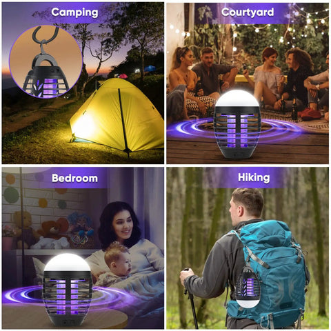 Rechargeable Mosquito Zapper For Indoor Outdoor Use, UV Light Bug Killer in various settings like camping and hiking