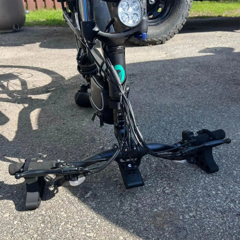 Two Pack Bicycle Maintenance Handlebar Clip On Stand Mount Bracket For Road And Mountain Bikes securing a bike outdoors.