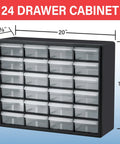 24 Drawer Plastic Storage Cabinet For Garage Organization And Small Parts Beads Bricks Tools Makeup And Crafts