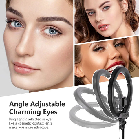 Dimmable 18 Inch LED Ring Light With 55W Output 5500K Daylight, 240 LEDs used for flattering portrait photography