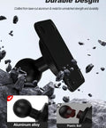 Badass Two Pack Four Hole AMPS Dashboard Mount With 20MM Ball And Complete Hardware Kit For GPS Tablets Fish Finders On Trucks RV And Jeep Ride Setup, close-up of aluminum mount design.