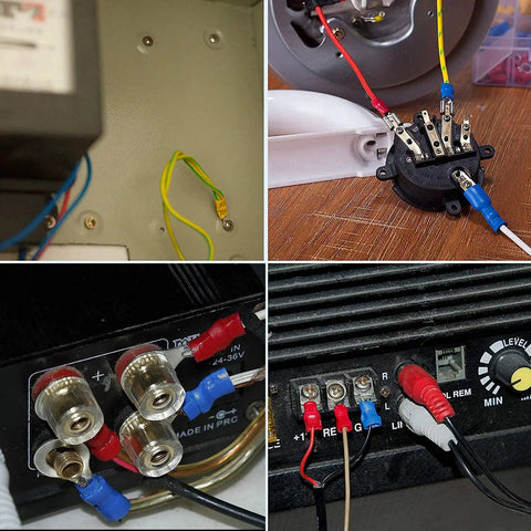 Versatile 250 Piece Insulated Wire Connectors Assorted Crimp Terminal Kit used in automotive and home wiring projects