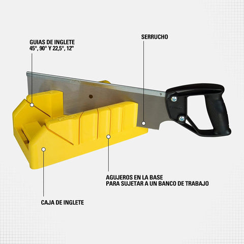 12 Inch Hand Saw With Mitre Box Storage System for back saws with quick release finger button and bench mount holes.