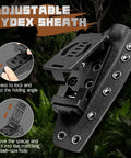 Adjustable Kydex sheath for Beast Of A Fixed Blade Knife With D2 Steel Blade Toothed Spine For Outdoor Duty No Slip Grip