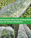 Four By Ten Foot Garden Netting Pest Barrier For Plants Keeps Bugs Out While Air Flows Fine Mesh 0.8mm By 1mm in garden use