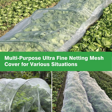 Four By Ten Foot Garden Netting Pest Barrier For Plants Keeps Bugs Out While Air Flows Fine Mesh 0.8mm By 1mm in garden use