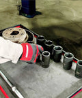 Impact Axle Nut Socket Set 1/2 Inch Drive, 6 Point, 8-Piece Metric Sockets 29mm To 39mm With Storage Case on table