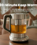 Electric Tea Kettle With Infuser For Loose Leaf Tea No Plastic Touching Water Temperature Control Automatic Shut Off 1.5L Borosilicate Glass Hot Tea Maker on table